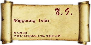 Négyessy Iván névjegykártya