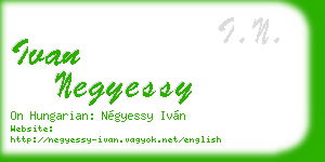 ivan negyessy business card