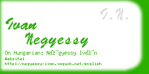 ivan negyessy business card